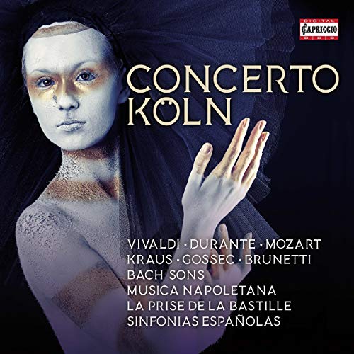 CD cover: face with gold accents, text “Concerto Koln”, composers listed.