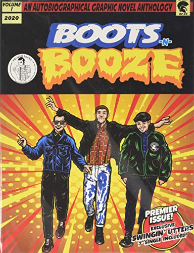 Comic book cover featuring three men in jackets with bold lettering.