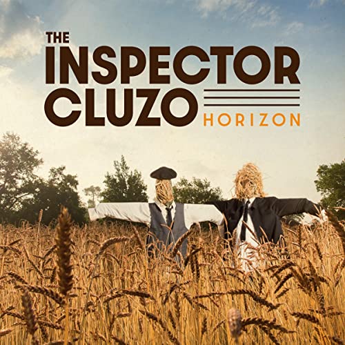 CD cover for The Inspector Cluzo’s “Horizon” featuring a scarecrow in wheat.