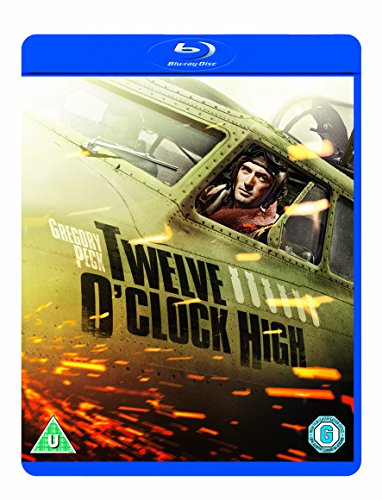 Blu-ray cover art for Twelve O'Clock High featuring Gregory Peck in a bomber cockpit.