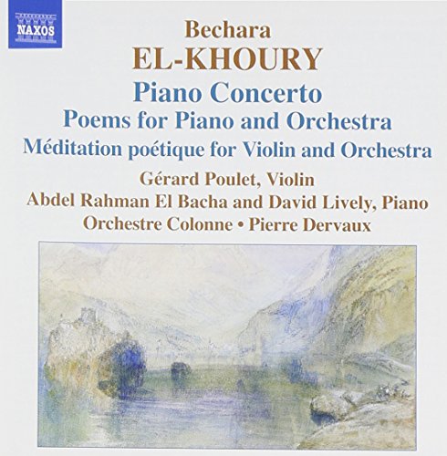 CD cover for El-Khoury’s piano concerto with a landscape painting.