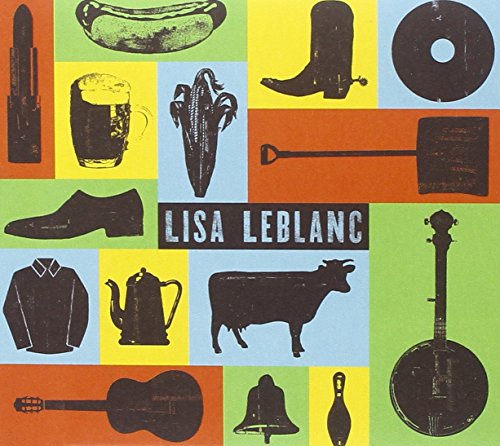 CD cover with colorful, repeating images of objects and "Lisa Leblanc" text.