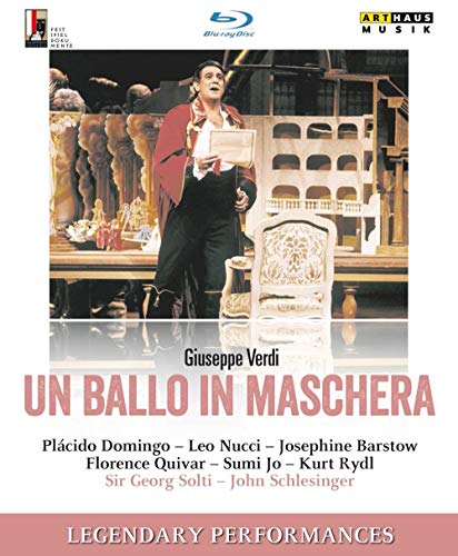 Blu-ray cover for Verdi’s “Un Ballo In Maschera” opera, featuring Plácido Domingo.