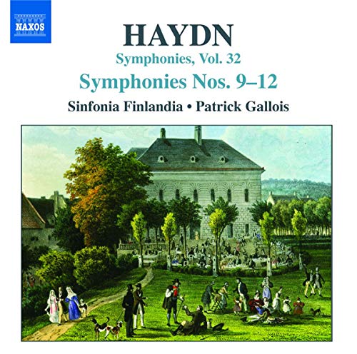 CD cover: Haydn symphonies with a painting of a stately home and figures.