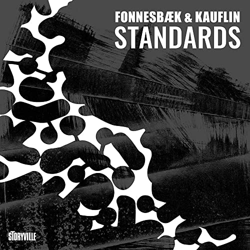 CD cover for "Fonnesbæk & Kauflin - Standards" with abstract black and white design.