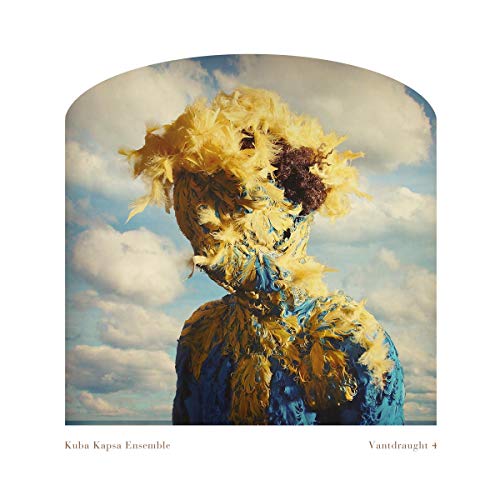 Album cover featuring a figure covered in yellow feathers against a cloudy sky.