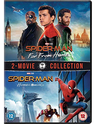 Spider-Man movie collection DVD cover featuring Tom Holland, Samuel L. Jackson, and Jake Gyllenhaal.