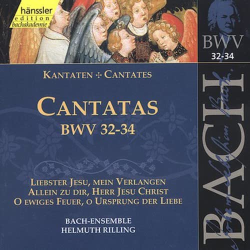 CD cover for Bach cantatas BWV 32-34, featuring religious artwork.