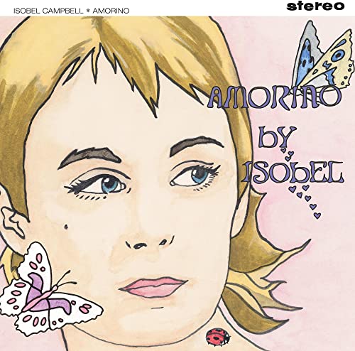 LP cover art: illustrated portrait of a woman with butterflies.