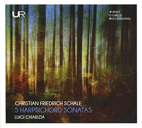 CD cover with a blurred forest scene and text: "5 Harpsichord Sonatas".