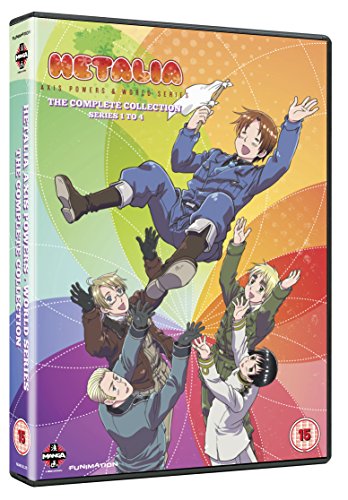 DVD cover featuring five anime characters, one held aloft, against a colorful radial background.