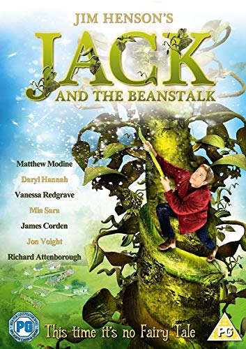 DVD cover art showing a man climbing a giant beanstalk with a rural landscape below.