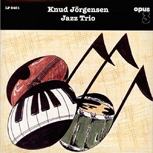 Album cover featuring illustrations of a piano, drum, and violin with musical note symbols.