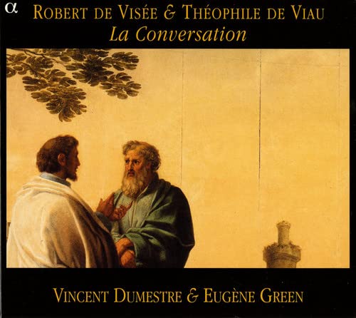 CD cover: two bearded men in conversation, painting detail, gold background.