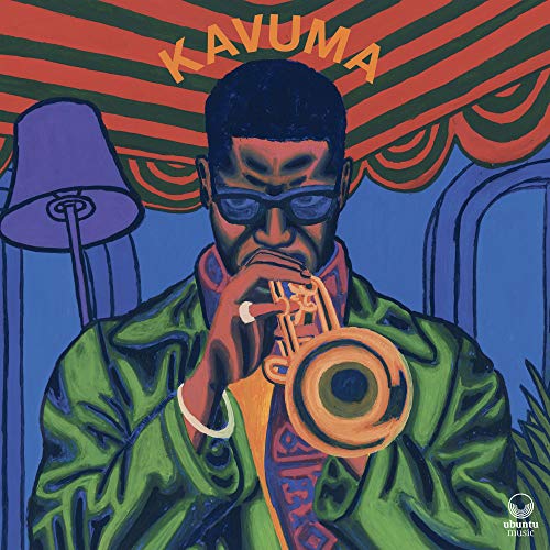 Album cover for Mark Kavuma’s “Kavuma” featuring a man playing trumpet.