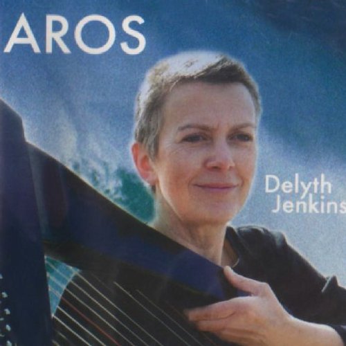 CD cover featuring portrait of Delyth Jenkins with a harp.
