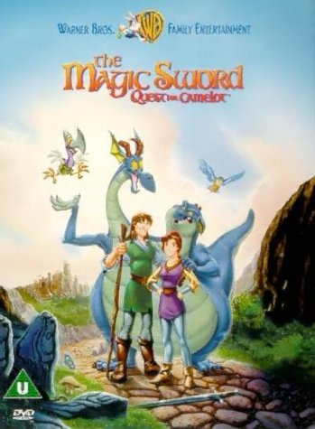 DVD cover for āThe Magic Sword - Quest For Camelotā featuring characters.