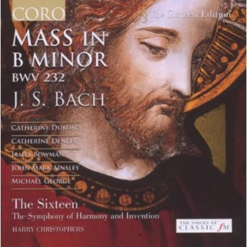 CD cover for J.S. Bach’s Mass in B Minor featuring a portrait.