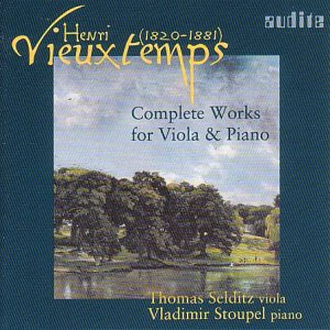 CD cover for Vieuxtemps’ viola and piano works, landscape scene.