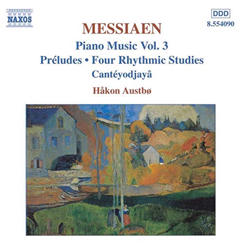CD cover for Messiaen piano music by Håkon Austbø, landscape painting.