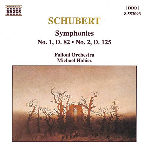 CD cover for Schubert symphonies featuring a desolate, wintry landscape.