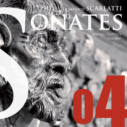CD cover for Scarlatti sonatas featuring a classical bust and red text.