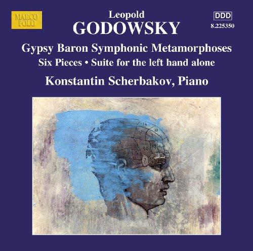CD cover: Leopold Godowsky piano music, featuring a painted head profile.