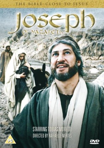 DVD cover for "Joseph of Nazareth" featuring a man with a beard.