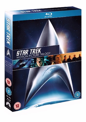 Blu-ray case for “Star Trek: Motion Picture Trilogy” featuring the Enterprise.