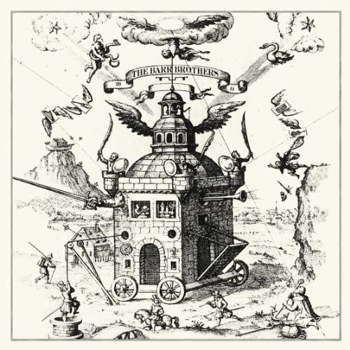 Vintage-style album cover for The Barr Brothers featuring a whimsical tower illustration.