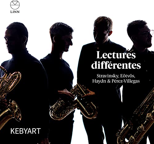 Four musicians in silhouette holding saxophones against a white background with album text.