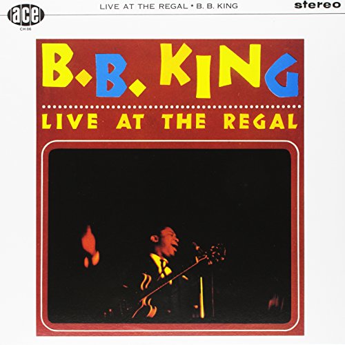 B.B. King album cover: colorful text over a black and red performance photo.