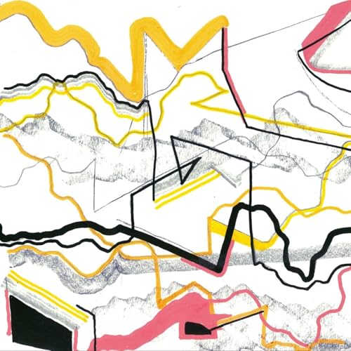 Abstract CD cover with yellow, black, and pink lines on white.