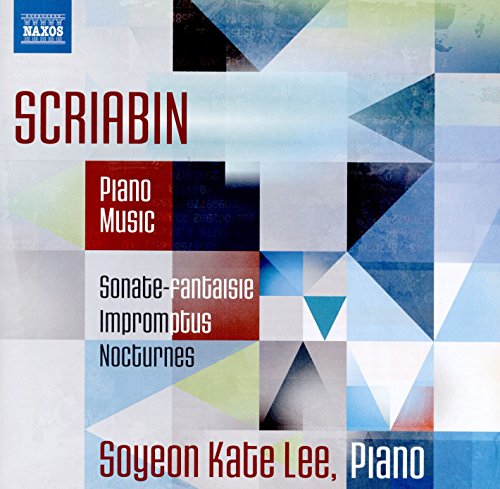 CD cover for Soyeon Lee’s Scriabin piano music with abstract geometric design.