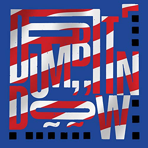 Album cover for Eric Copeland’s “Dumb It Down” with red and white text on blue.