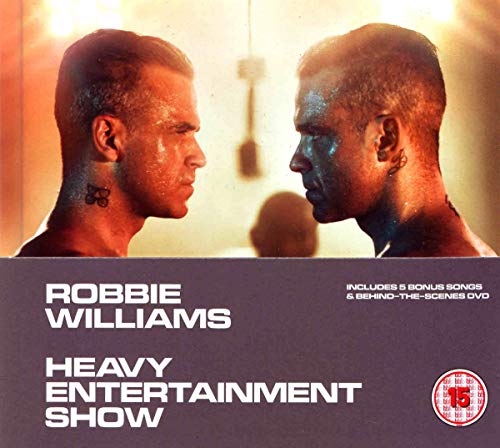 Robbie Williams album cover: two mirrored images of the artist facing each other.