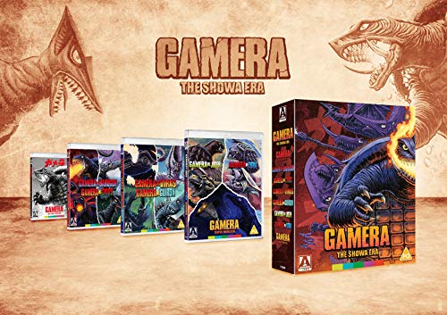 Blu-ray disc with Gamera, a giant turtle-like monster, on the cover, in a city.