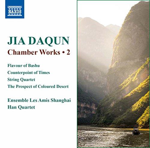 CD cover for Jia Daqun’s “Chamber Works Vol. 2” with a desert landscape.
