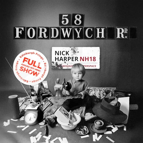 Black and white album cover featuring Nick Harper as a child with objects.