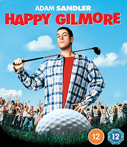 Happy Gilmore Blu-ray cover featuring Adam Sandler with a golf club.