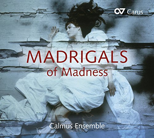 CD cover: woman in white dress falling against a cracked wall.