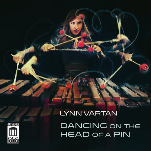 Woman playing marimba with swirling red lights and album title text.