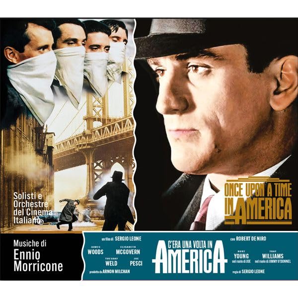 CD cover for "Once Upon a Time in America" soundtrack, featuring Robert De Niro.