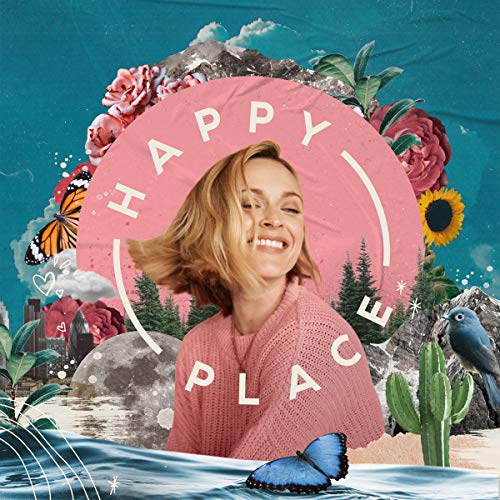 CD cover with a smiling woman surrounded by flowers and nature.