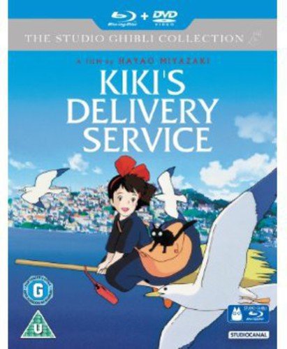 Kiki’s Delivery Service Blu-ray cover with Kiki flying on a broom.