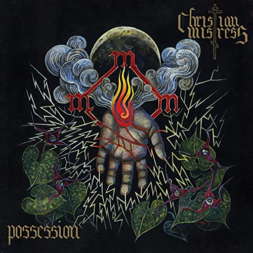 CD cover: hand with flames, moon, and swirling smoke, dark fantasy art.