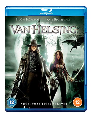 Blu-ray cover art for Van Helsing featuring Hugh Jackman and Kate Beckinsale.