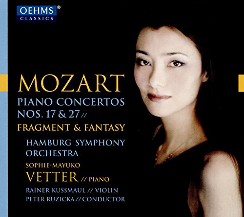 CD cover for Mozart piano concertos featuring pianist Sophie-Mayuko.
