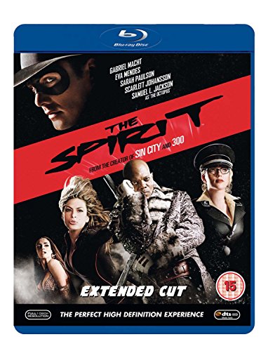 The Spirit" Blu-ray cover featuring characters in a noir-style, dark setting.