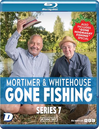 Bob Mortimer and Paul Whitehouse sitting by a river on a Blu-ray cover.